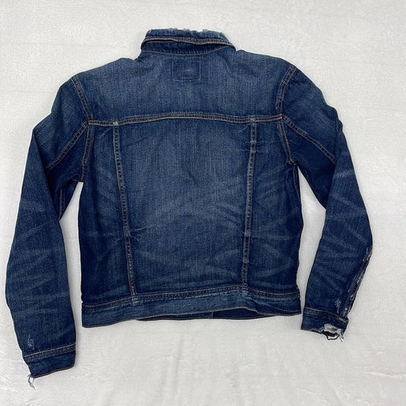 American Eagle Womens Distressed Denim Jean Jacket sz Small - Picture 8 of 10